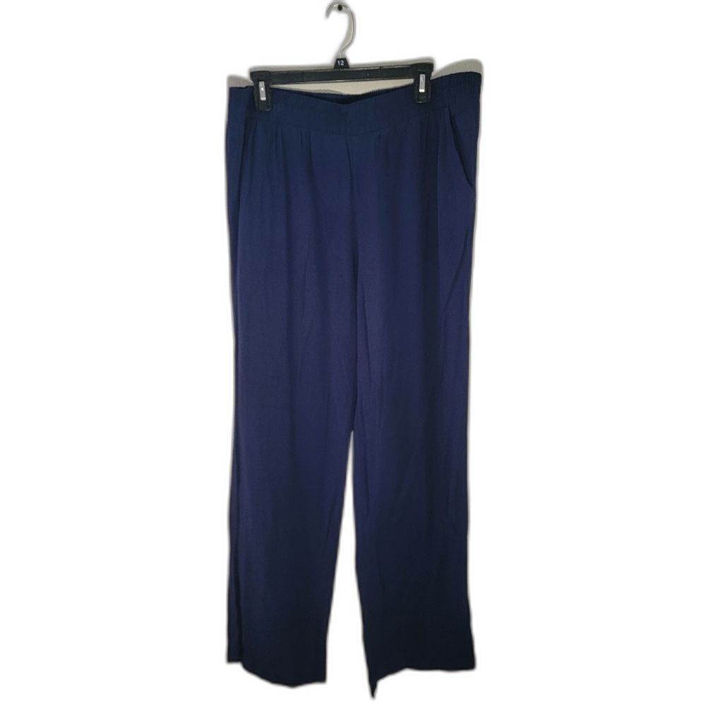 Croft & Barrow Womens Size L Large Dark Blue Pants Slacks Trousers Stretch Waist